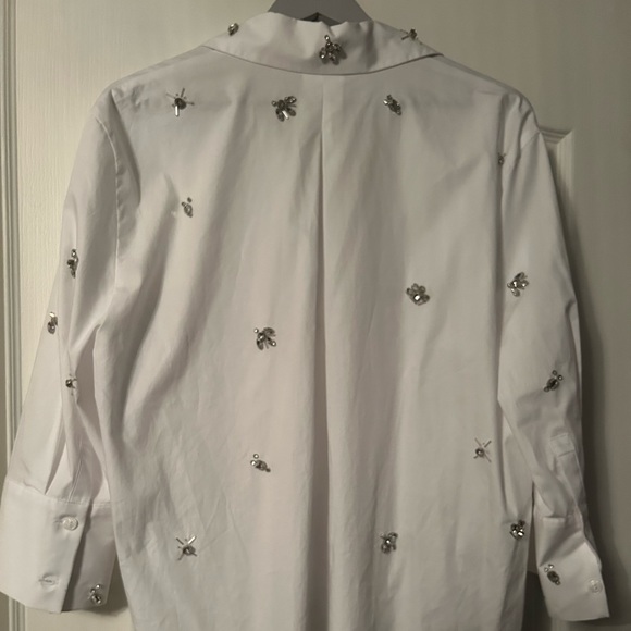 NWT ZARA Jewel Poplin Shirt - Picture 7 of 8